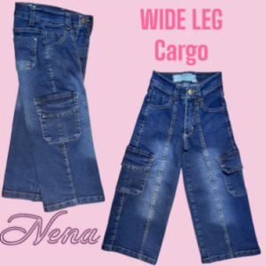 Wide leg cargo para nena